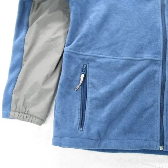 Columbia Jacket Mens Large Blue Colorblock Zip Pockets Soft Full Zip Fleece Hike - Picture 5 of 13